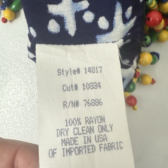 Platinum Dorothy Schoelen Blue Beaded Lagen Art Crop Blazer Jacket Small - Picture 4 of 10